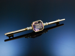 Antike Stabnadel Gold 750 Amethyst Saatperlen Schweden um...