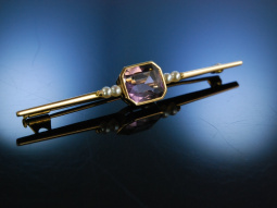 Antike Stabnadel Gold 750 Amethyst Saatperlen Schweden um...