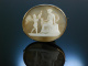 Antike Muschel Gemmen Brosche Kamee Amor kredenzt seiner Mutter Venus Wein Italien um 1860 cameo brooch