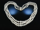Feinstes Perlencollier Akoya 3reihig Weiß Gold 585 Saphire 
