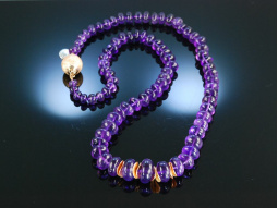 Traumhaftes Violett! Amethyst Kette Silber rotvergoldet...