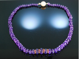 Traumhaftes Violett! Amethyst Kette Silber rotvergoldet...