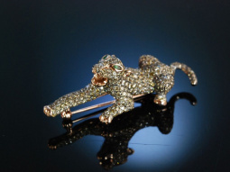Exquisite Panther Brosche Ros&eacute;gold 750 Brillanten 5,4 ct 