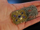 Exquisite Kropfkette Silber vergoldet Amethyste Wien um 1920 7-reihig