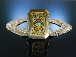 Feine Kropfkette Silber vergoldet 10 reihig &Ouml;sterreich um 1900