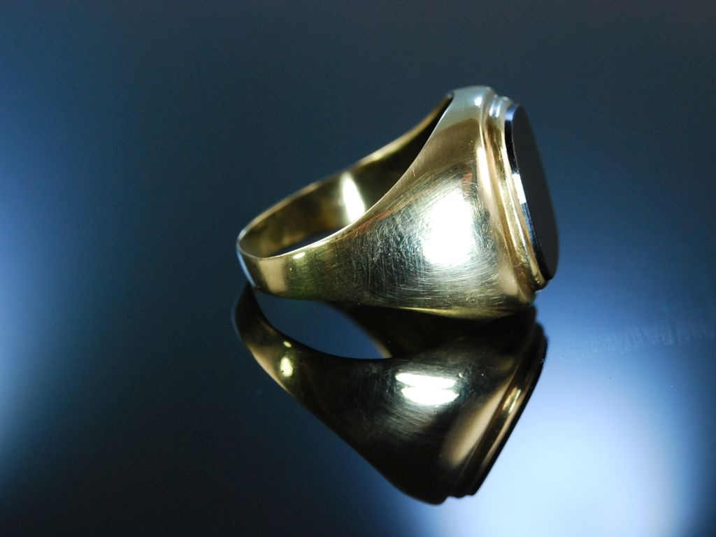 Herrenring Siegel Ring Wappenring Gold 333 Onyx um 1950, 199,00 €