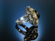 Großer Trachten Ring Silber vergoldet Granat München um 1980