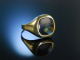 Herren Ring Siegelring Wappenring Gold 585 Verneuil Spinell