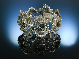 Trachten Armband Silber 835 Rosen Bl&uuml;ten M&uuml;nchen um 1930