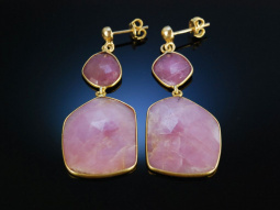Ohrringe Silber 925 vergoldet Pink Saphire...