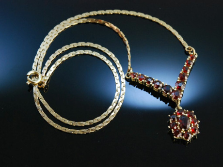 Hbsche Granat Kette Gold 333 Mnchen um 1980