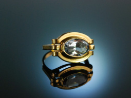 Um 1930! Aparter Ring aquamarinblauer Verneuil Spinell...