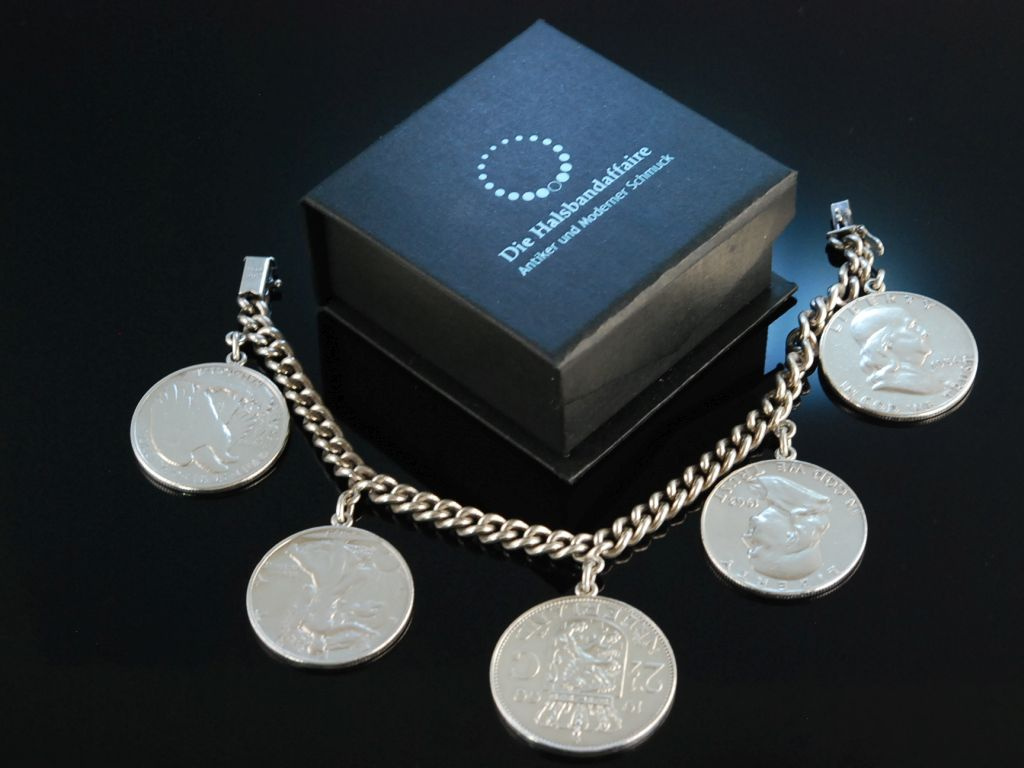 Münz Armband Silber Half Dollars Gulden um 1965, 189,00 €