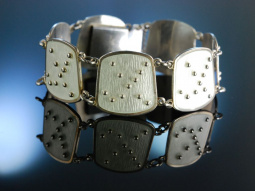 Norwegen um 1965! Elegantes Vintage Armband Silber 925 wei&szlig;es Email