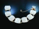 Norwegen um 1965! Elegantes Vintage Armband Silber 925 weies Email