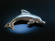 Brosche Delphin Silber Mexico um 1960