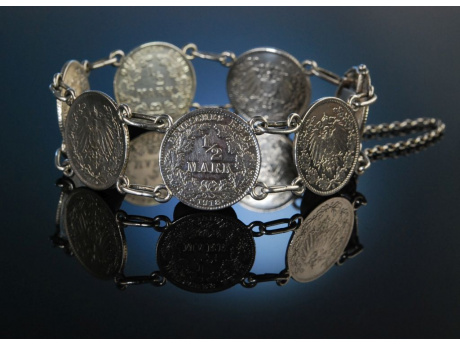 Trachten Münz Armband Silber Münzen Deutsches Reich um 1920