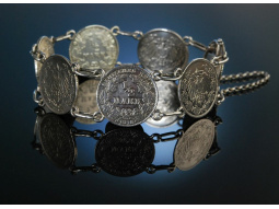 Trachten M&uuml;nz Armband Silber M&uuml;nzen Deutsches Reich um 1920