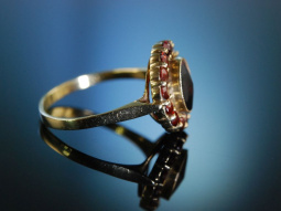 H&uuml;bscher Trachten Granat Ring Gold 333 M&uuml;nchen um 1985