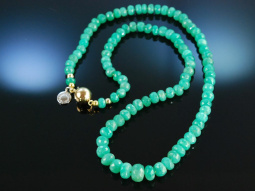 Green Emerald! Feine Smaragd Kette in Verlauf Gold 585