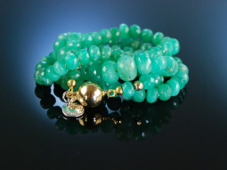 Green Emerald! Feine Smaragd Kette in Verlauf Gold 585