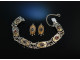 Schönes Trachten Set!  Armband und Ohrstecker Silber vergoldet Granate Blachian Tegernsee um 1950