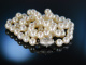 Feinste Akoya Zuchtperlen Kette Weiß Gold 750 Diamanten 0,16 ct