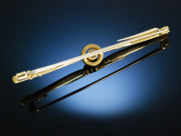 Antike Stab Nadel Brosche Gold 750 Altschliff Diamant 0,1...