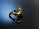 Celtic Dragon! Musealer Email Ring Schottland um 1880 Gold 585