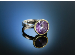 Leuchtendes Lila! Ring Silber vergoldet Amethyst