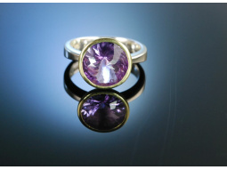 Leuchtendes Lila! Ring Silber vergoldet Amethyst