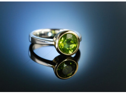 Sommergr&uuml;n! Ring Silber vergoldet Peridot