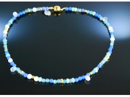 Fancy Blue! Armband Farbsteine Silber vergoldet Achat...