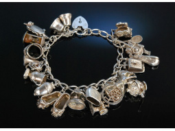 Charm Bracelet Bettelarmband Silber 22 Charms  England um...