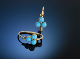 &Ouml;sterreichisches Biedermeier Ohrringe Rot Gold 585...