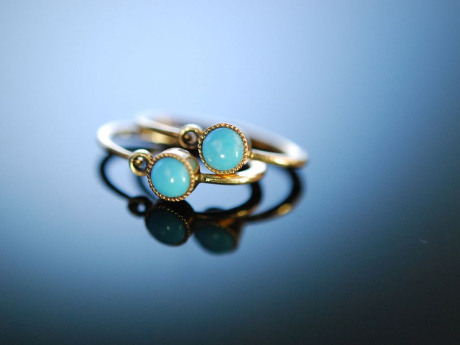 &Ouml;sterreichisches Biedermeier Ohrringe Rot Gold 585 T&uuml;rkis 