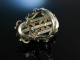 Siebenbrgen um 1900! Groer Ring Silber Smaragd Rubin Fluperlen