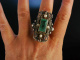 Siebenbrgen um 1900! Groer Ring Silber Smaragd Rubin Fluperlen