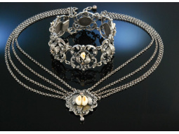 Trachten Kette und Armband Silber Grandln Salzburg um 1930