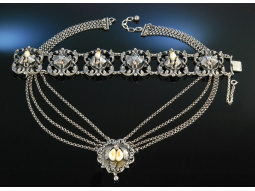 Trachten Kette und Armband Silber Grandln Salzburg um 1930