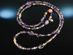 Fancy Violet! Lange Kette oder Armband Silber rot...