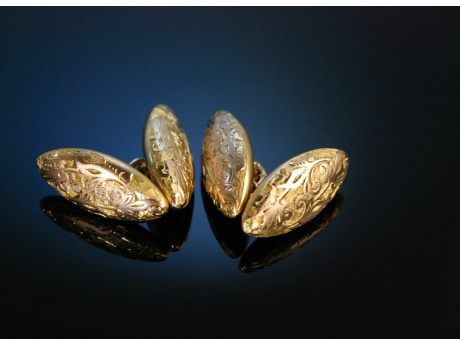 Late Victorian! Manschettenkn&ouml;pfe Gold 10 Kt England um 1890 Cufflinks