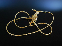 Edles Collier Gold 585 Diamanten Zuchtperlen M&uuml;nchen um 1980