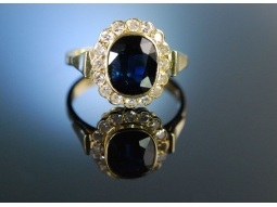 Edler Saphir Ring Gold 585 Diamanten Frankfurt um 1995