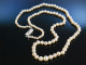 Historische Akoya Zuchtperlenkette Wei&szlig; Gold 585 Diamant um 1930 Perlenkette