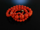 Exquisite riesige feinste Lachs Korallen Kette Edelkoralle Gold 585