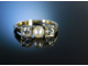M&uuml;nchen um 1915! Ring Gold Altschliff Diamanten 0,4 ct Natur Perle