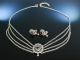 Trachten Schmuck Set Kette und Ohrringe Silber Granate M&uuml;nchen um 1930