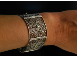 Gro&szlig;es Trachten Armband Silber &Ouml;sterreich um 1900 Silberfiligran