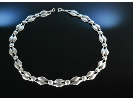 Wien um 1930! Art Deco Kette Hammerschlag Silber 835